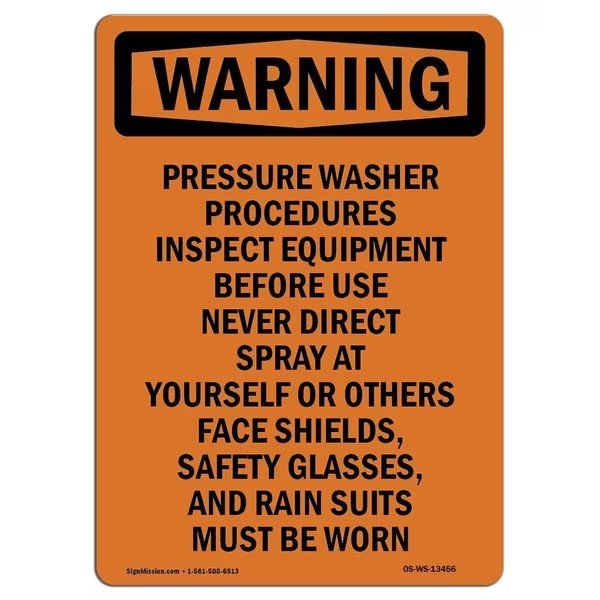Safety Sign, OSHA WARNING, 18